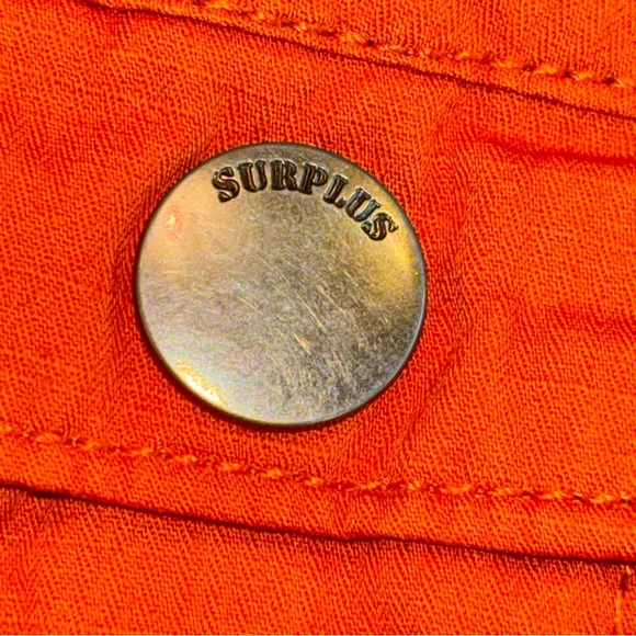 2/$30 SURPLUS Men's Orange Cargo Shorts Size 32 - Picture 7 of 10